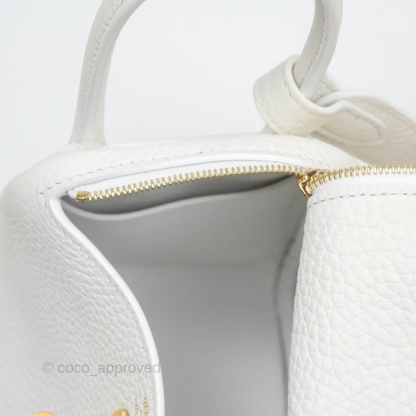Hermès Mini Lindy 20 New White 0U Clemence Gold Hardware