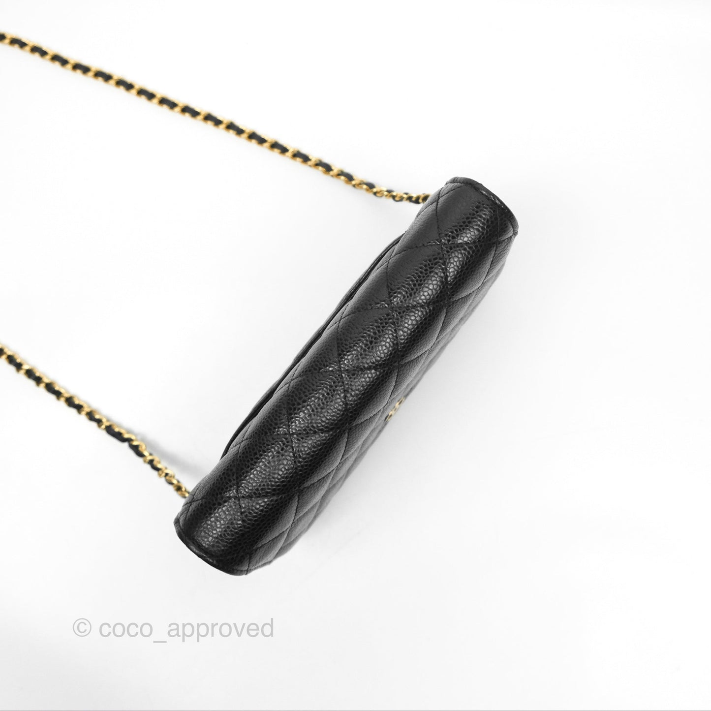 Chanel Classic Quilted Wallet On Chain WOC Black Caviar Gold Hardware