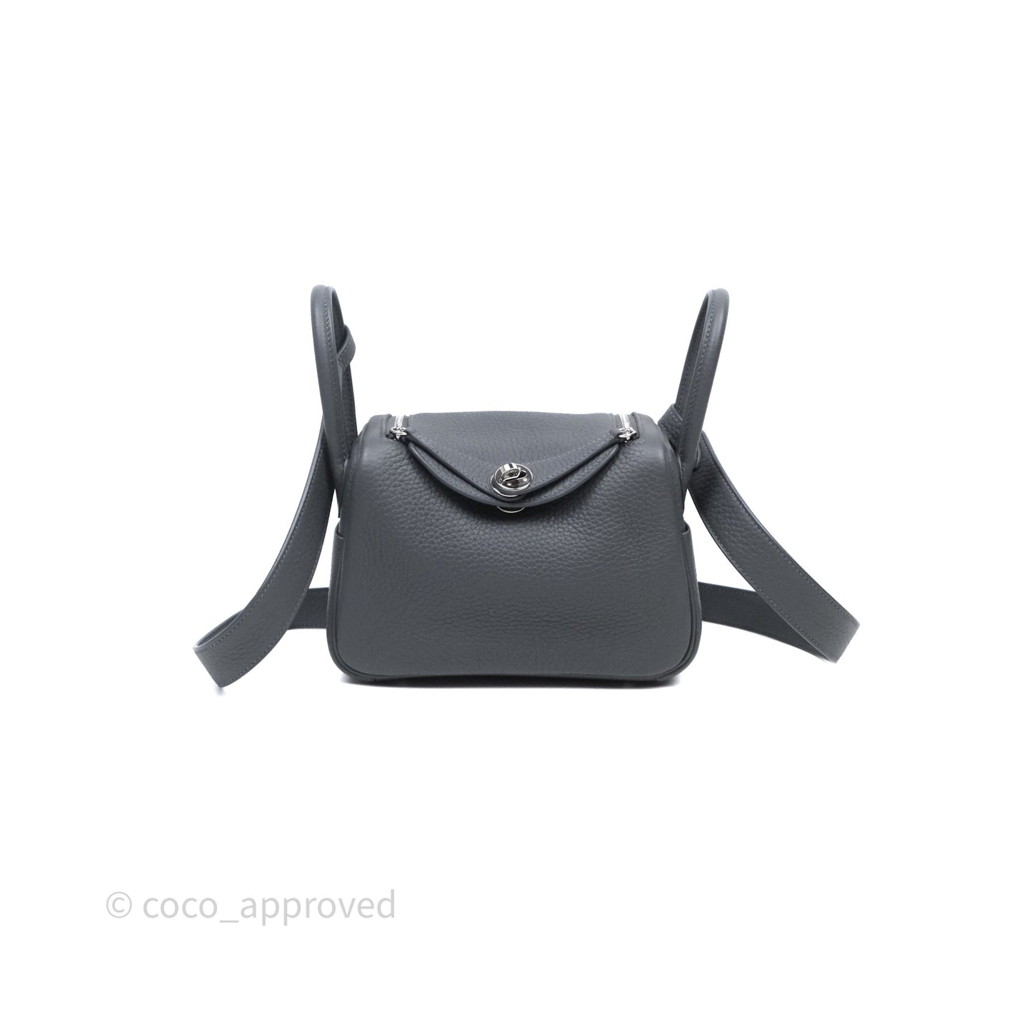 Hermès Mini Lindy II 85 Ardoise Clemence Palladium Hardware