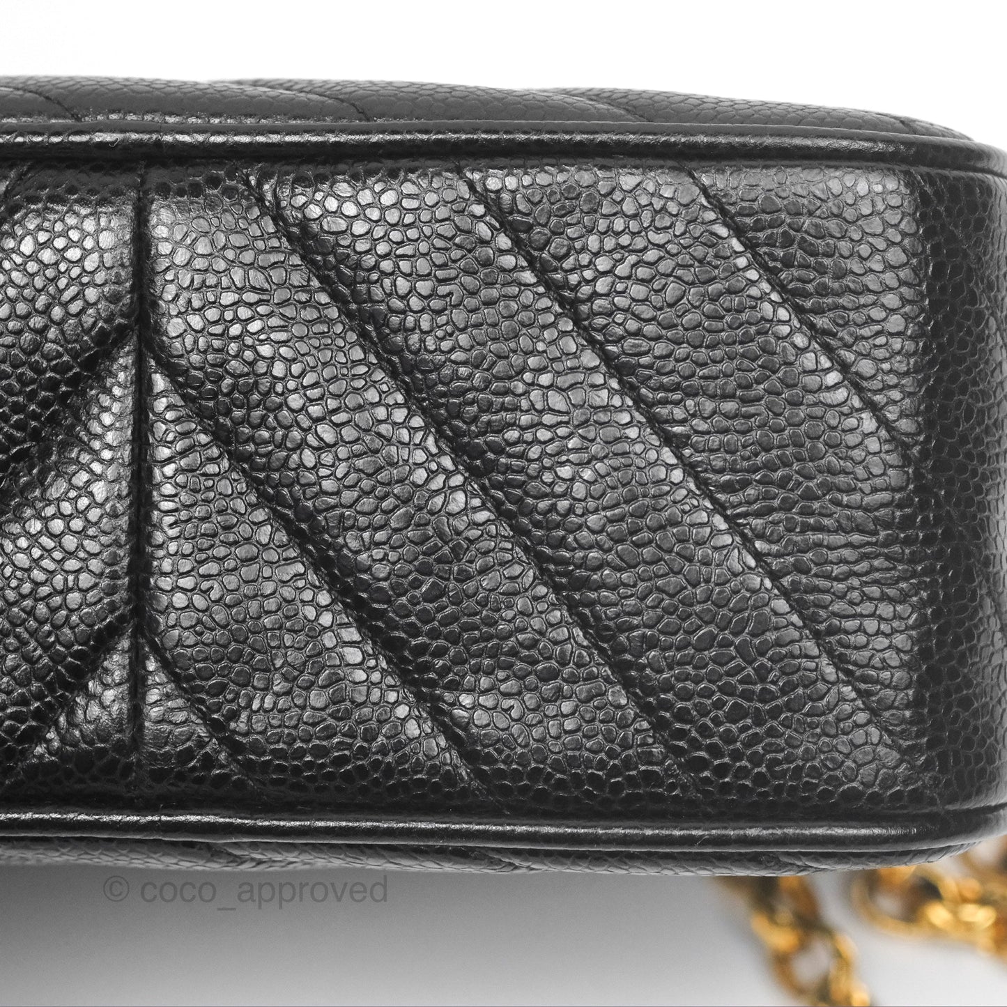 Chanel Vintage Small Camera Bag Black Caviar Gold Hardware