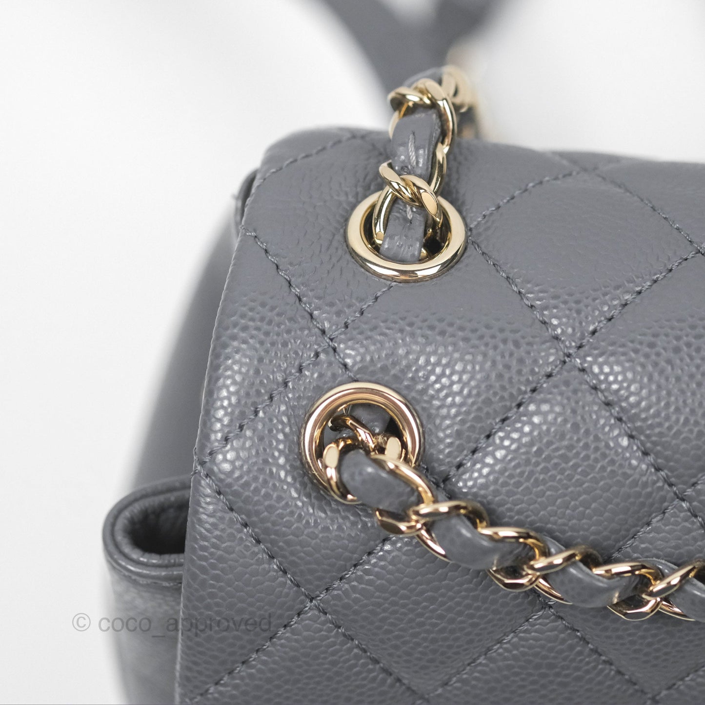 Chanel Duma Backpack Medium Grey Caviar Gold Hardware