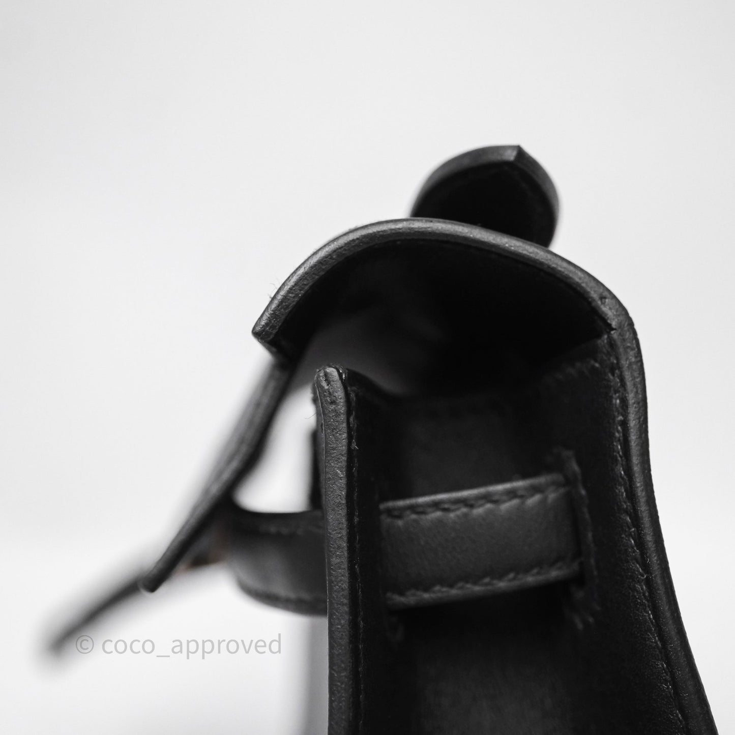 Hermès Kelly Pochette Clutch Black Swift Palladium Hardware