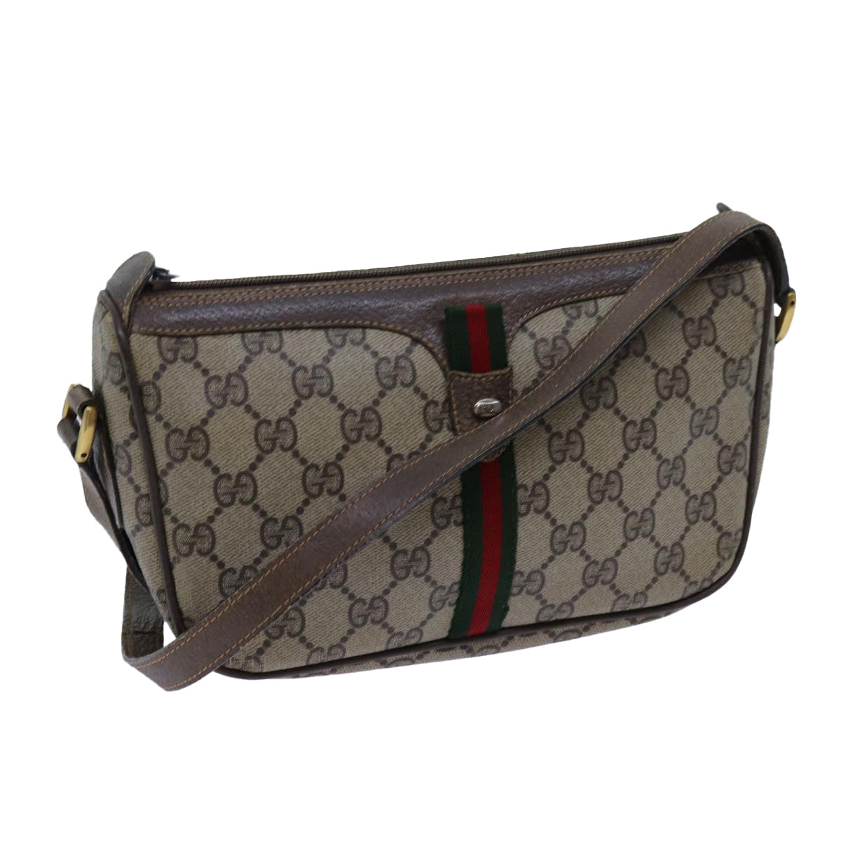 Luxury Gucci Trending 2025 GG Canvas Web Sherry Line Shoulder Bag PVC Beige Green Red  72543
