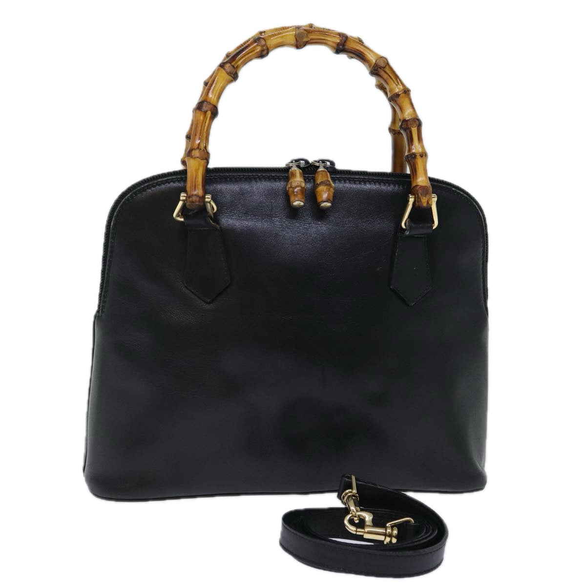 Luxury Gucci Trending 2025 Bamboo Hand Bag Leather 2way Black  72549