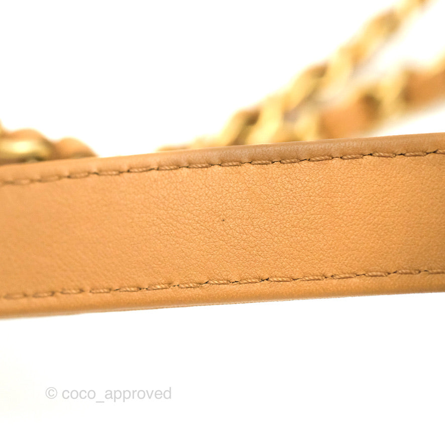 Chanel Flap Waist Bag with Leather & Tweed Coin Purses Dark Beige Calfskin