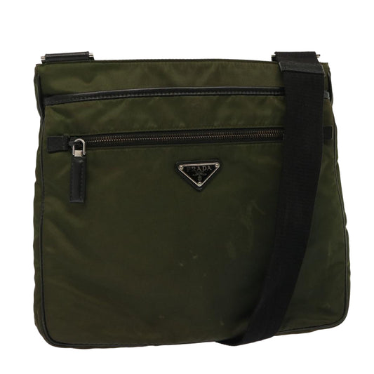 Luxury PradaShoulder Bag Nylon Khaki 72559