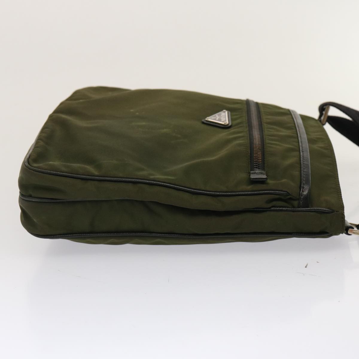 Luxury PradaShoulder Bag Nylon Khaki 72559