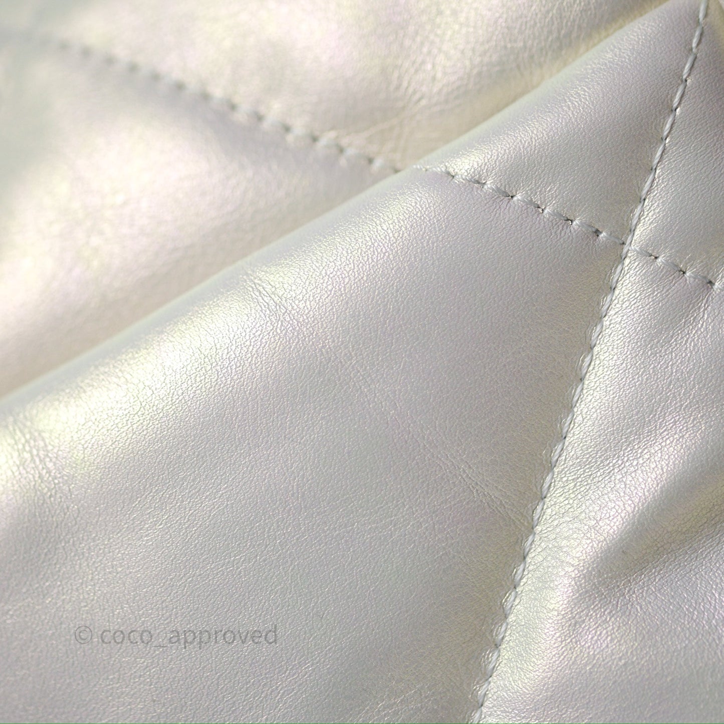 Chanel 19 Small Iridescent White Mixed Hardware