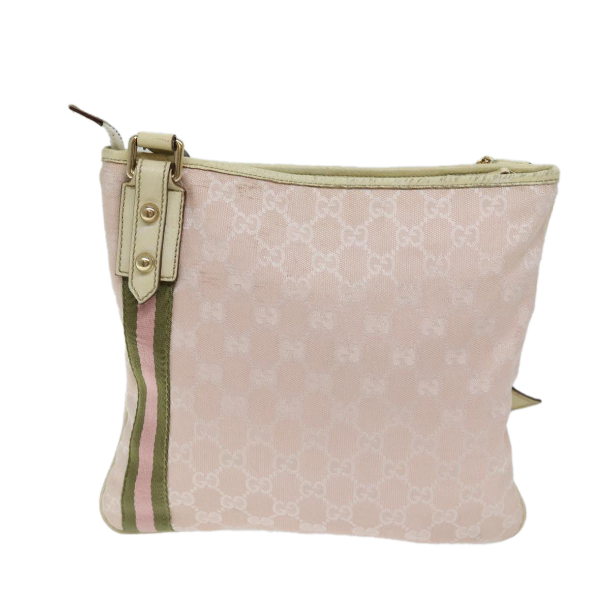 Luxury Gucci Trending 2025 GG Canvas Sherry Line Shoulder Bag Pink Khaki 144388  72593