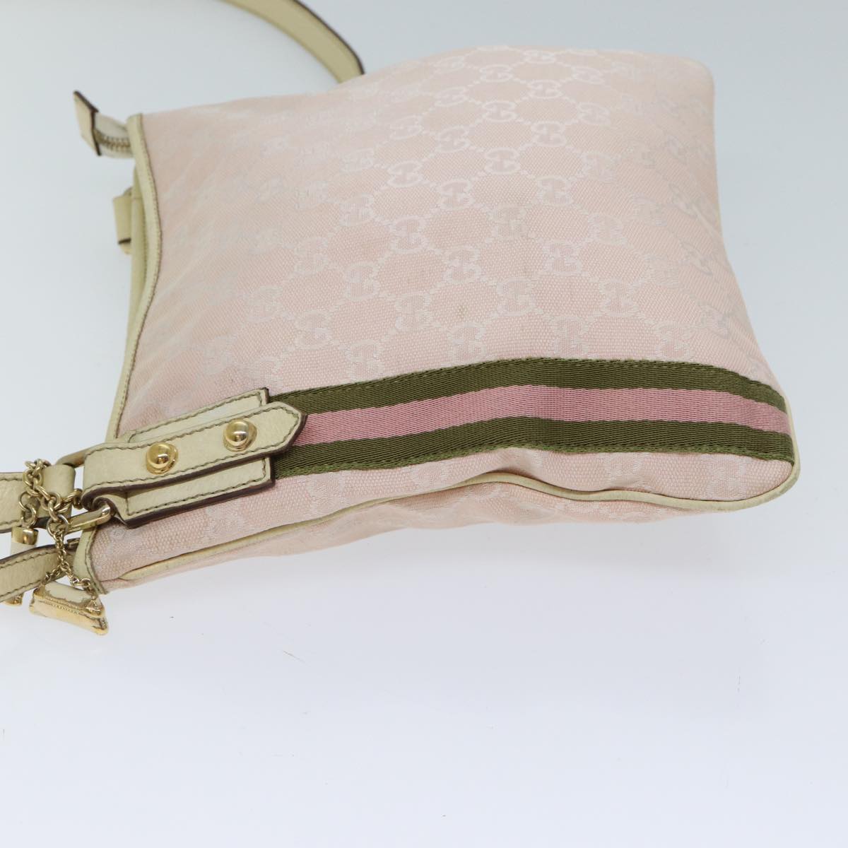 Luxury Gucci Trending 2025 GG Canvas Sherry Line Shoulder Bag Pink Khaki 144388  72593