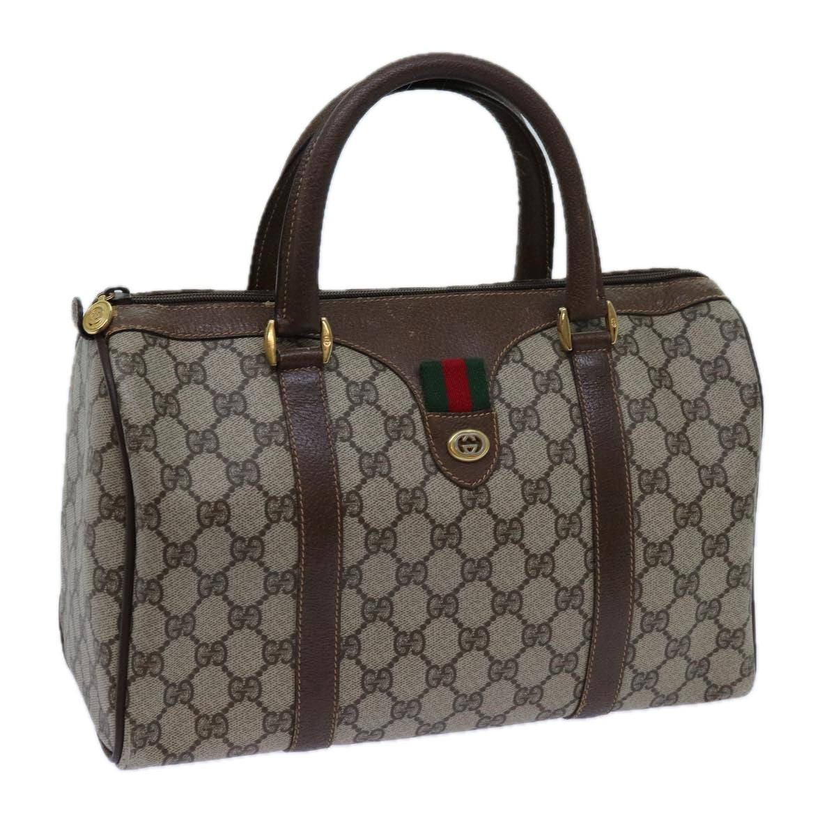 Luxury Gucci Trending 2025 GG Canvas Web Sherry Line Boston Bag PVC Beige Green Red  72596