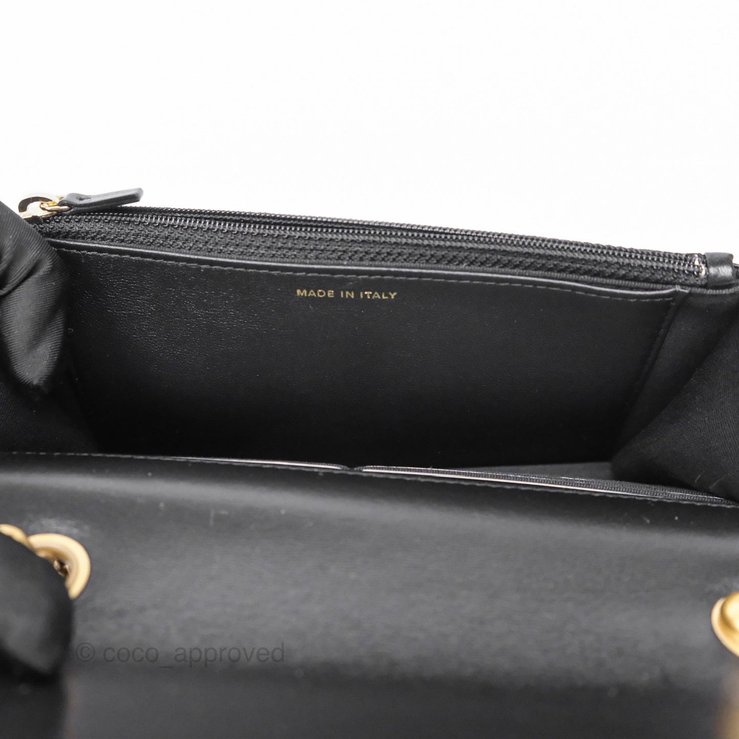 Chanel All Slide Wallet on Chain WOC Adjustable Chain Quilted Black Lambskin 22K
