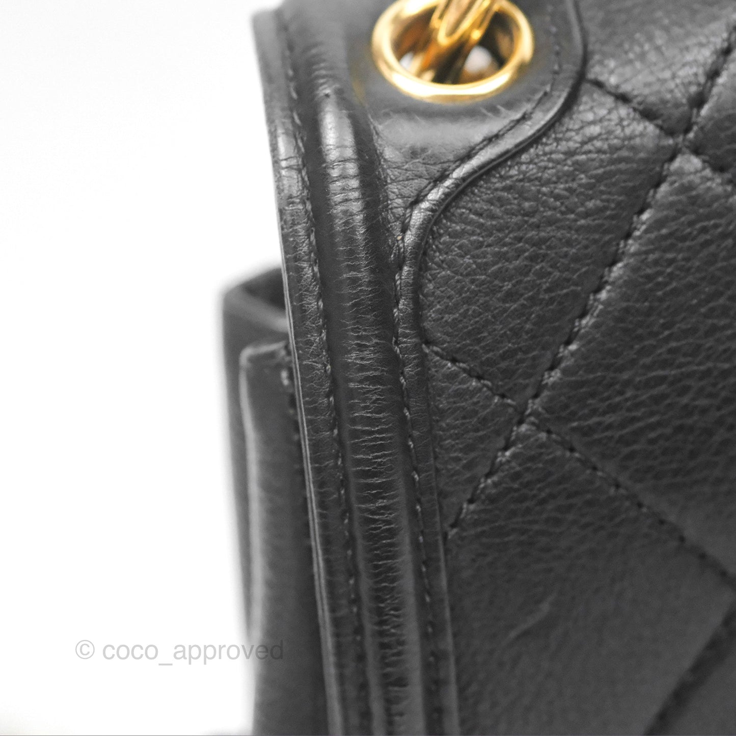 Chanel Small Underline Saddle Flap Bag Black Calfskin Gold Hardware