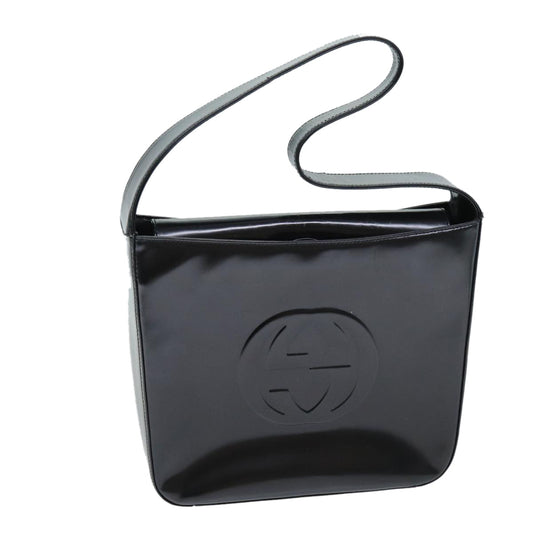 Luxury Gucci Trending 2025 Interlocking Shoulder Bag Enamel Black 000 0506  72605
