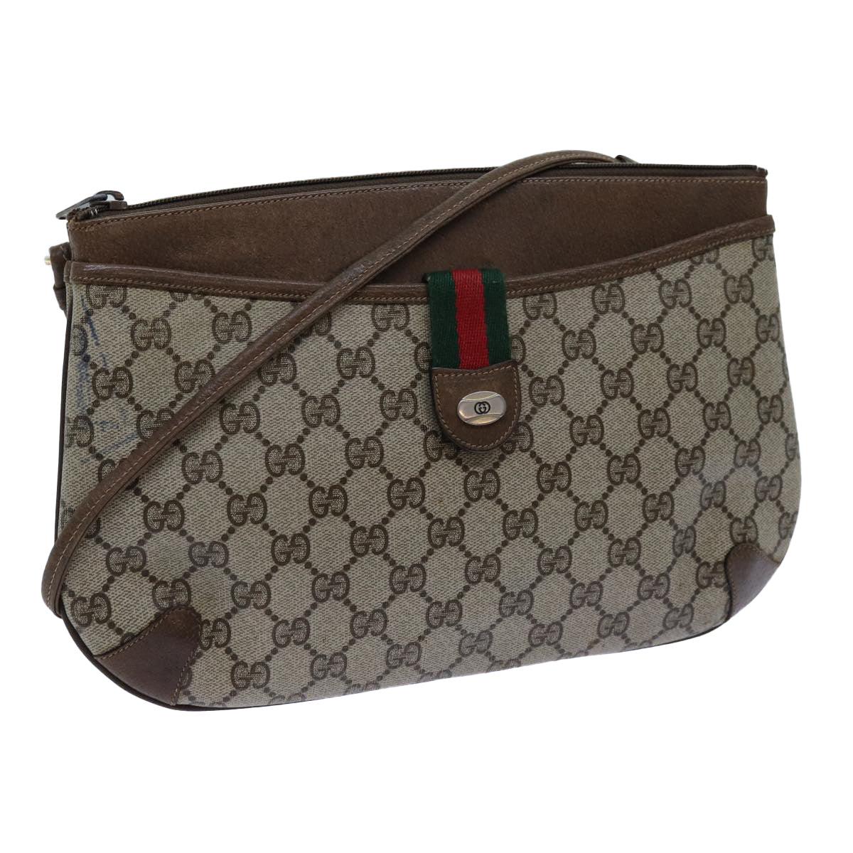 Luxury Gucci Trending 2025 GG Supreme Web Sherry Line Shoulder Bag Beige Green 904 02 026  72608