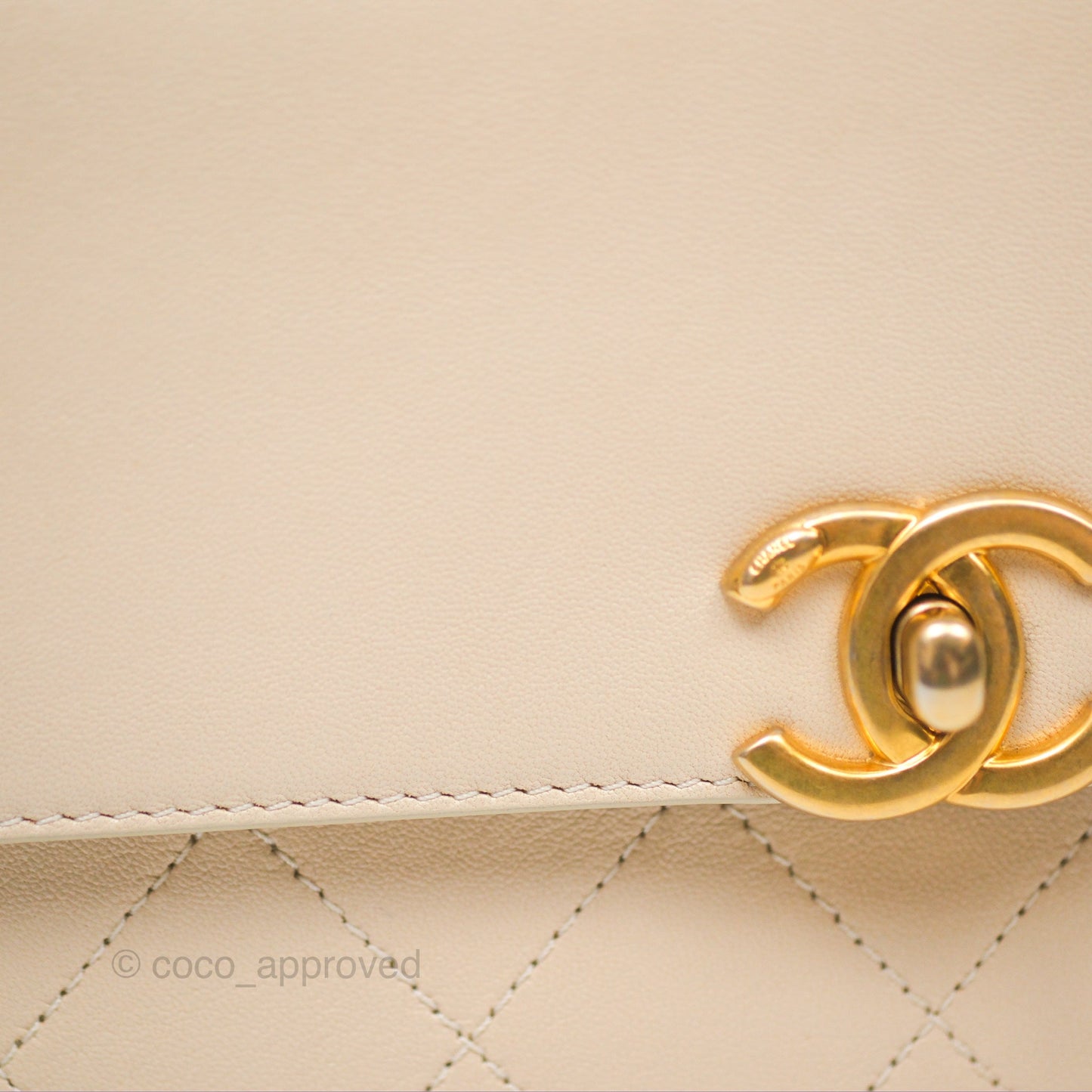 Chanel Small Quilted Coco Luxe Flap Bag Light Beige Calfskin Aged Gold Hardware