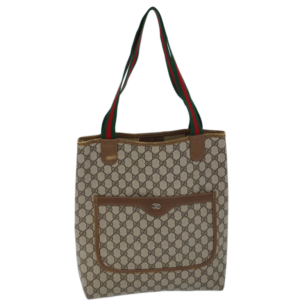 Luxury Gucci Trending 2025 GG Supreme Web Sherry Line Tote Bag PVC Beige Red 39 02 003  72637