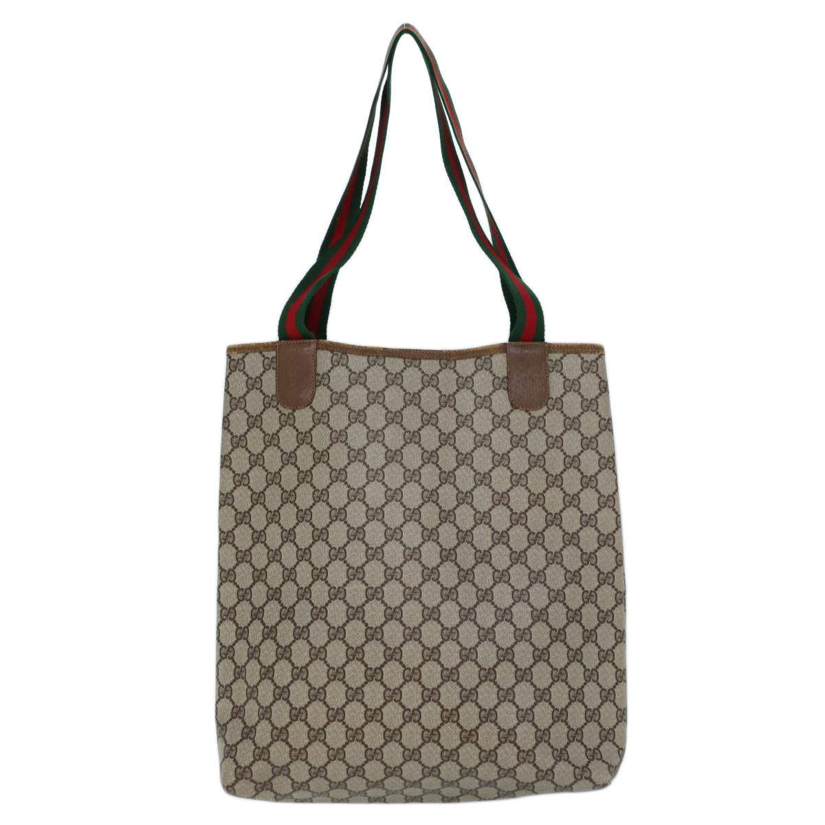 Luxury Gucci Trending 2025 GG Supreme Web Sherry Line Tote Bag PVC Beige Red 39 02 003  72637