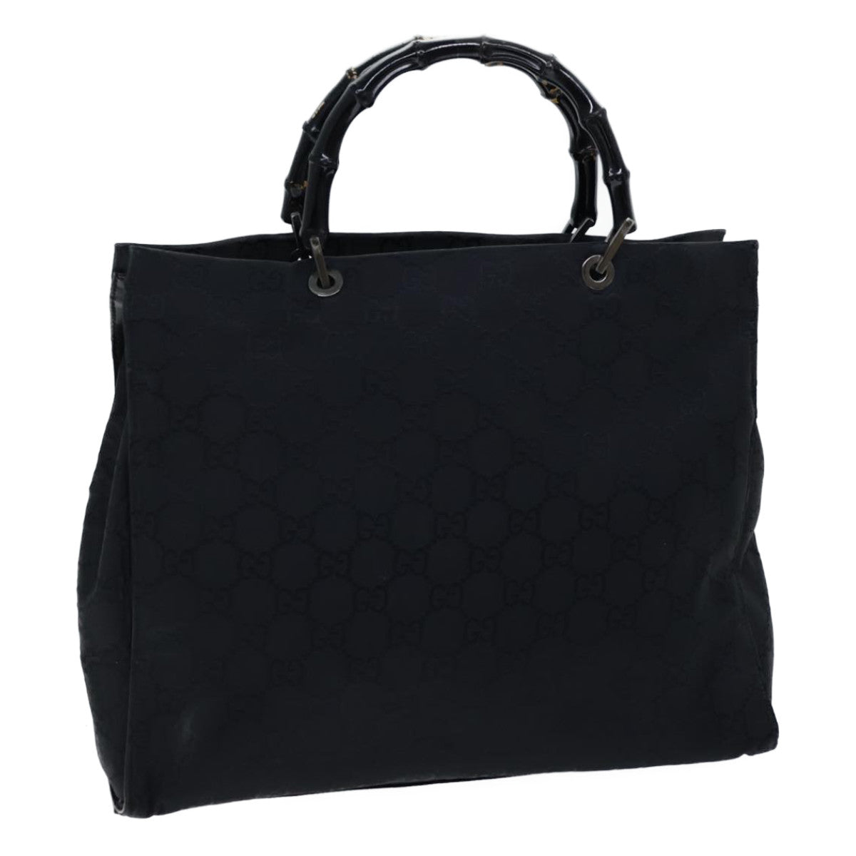 Luxury Gucci Trending 2025 Bamboo GG Canvas Hand Bag Nylon Black 002 1015  72641