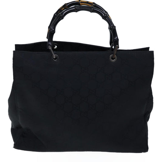 Luxury Gucci Trending 2025 Bamboo GG Canvas Hand Bag Nylon Black 002 1015  72641