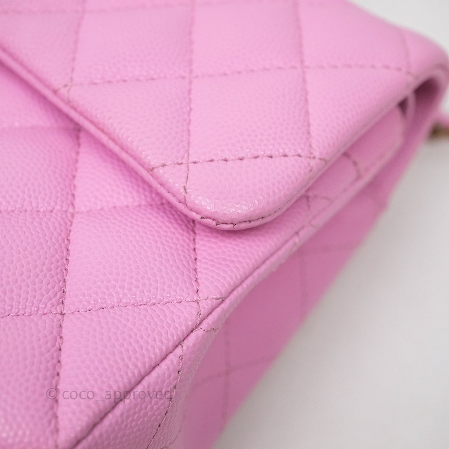 Chanel Small Classic Flap Quilted Pink Caviar Gold Hardware