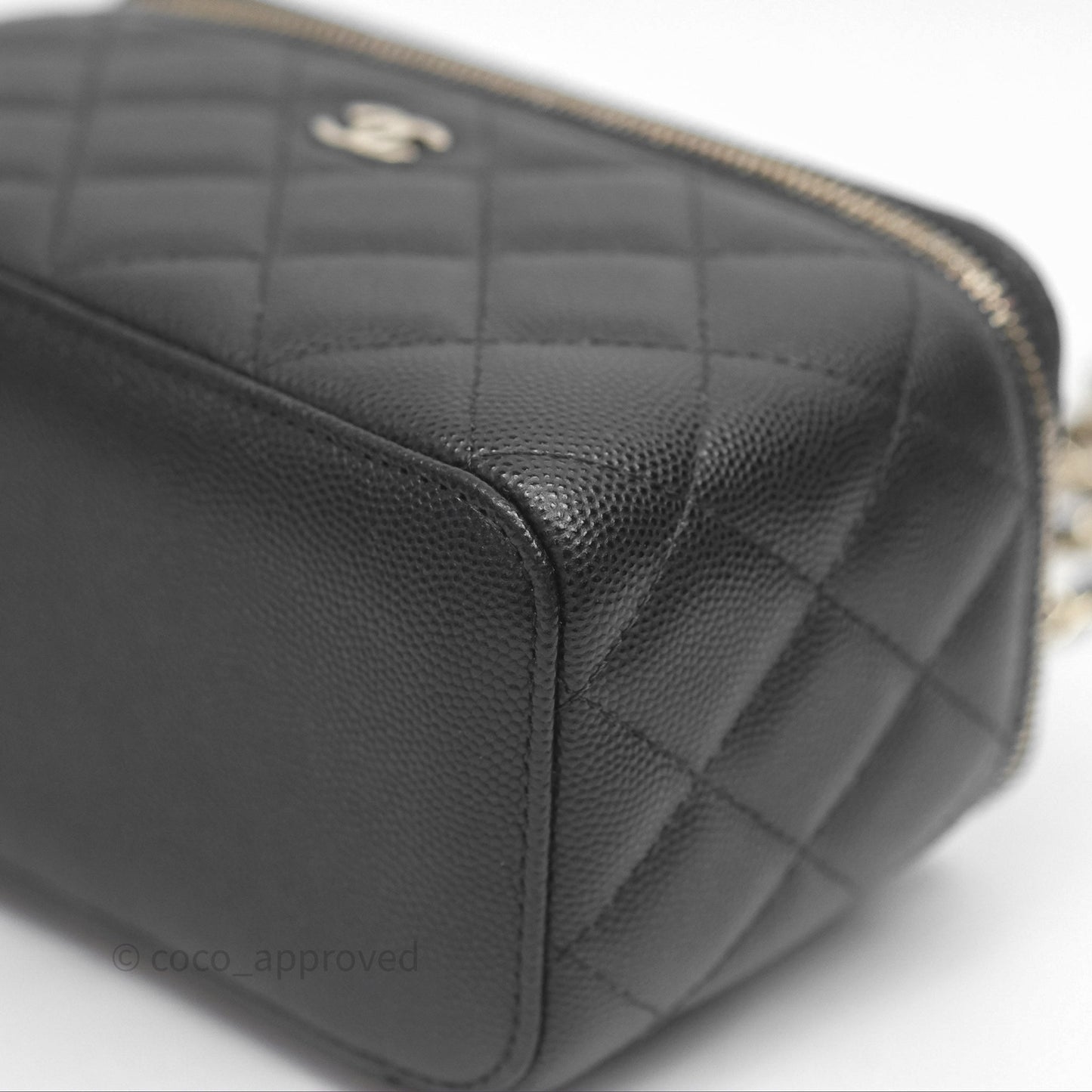 Chanel Vanity Rectangular With Chain Black Caviar Gold Hardware