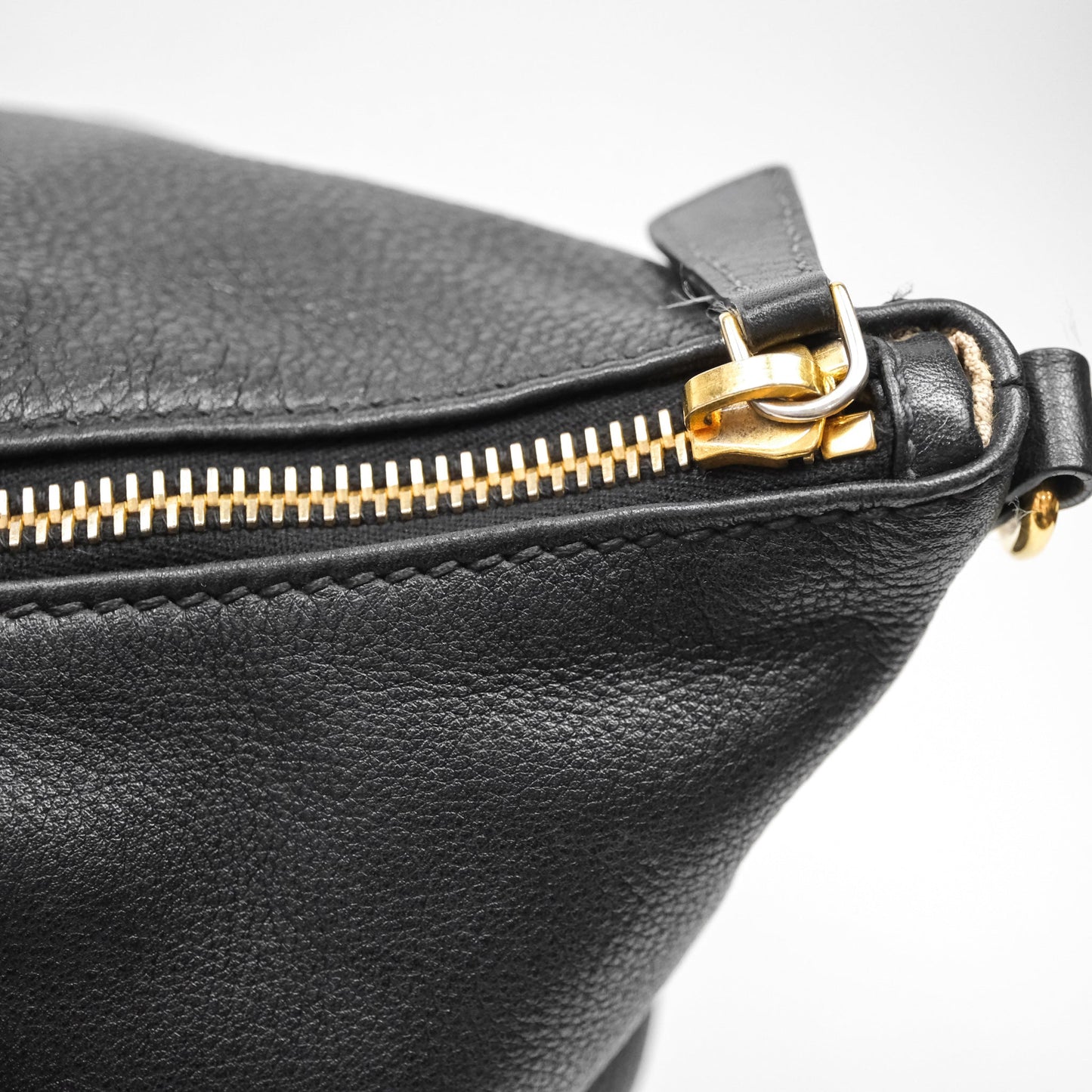 Miu Miu Vitello Tote Bag Black Gold Hardware