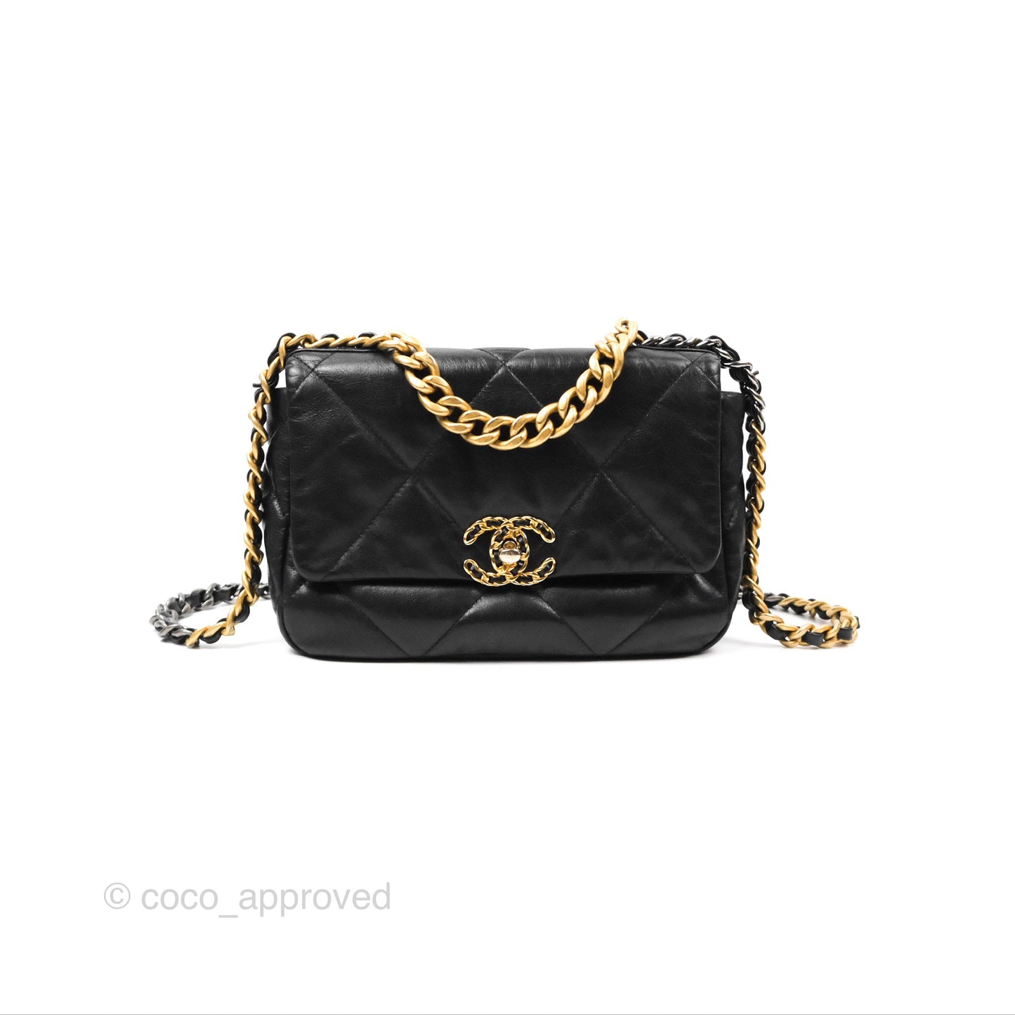 Chanel 19 Small Black Goatskin Mixed Hardware