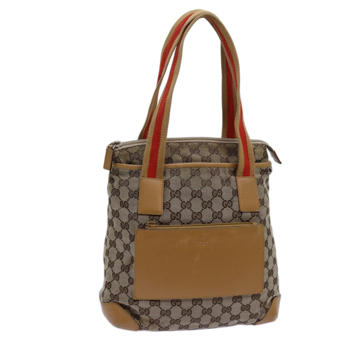 Luxury Gucci Trending 2025 GG Canvas Sherry Line Tote Bag Beige Red Brown 019 0402  72709