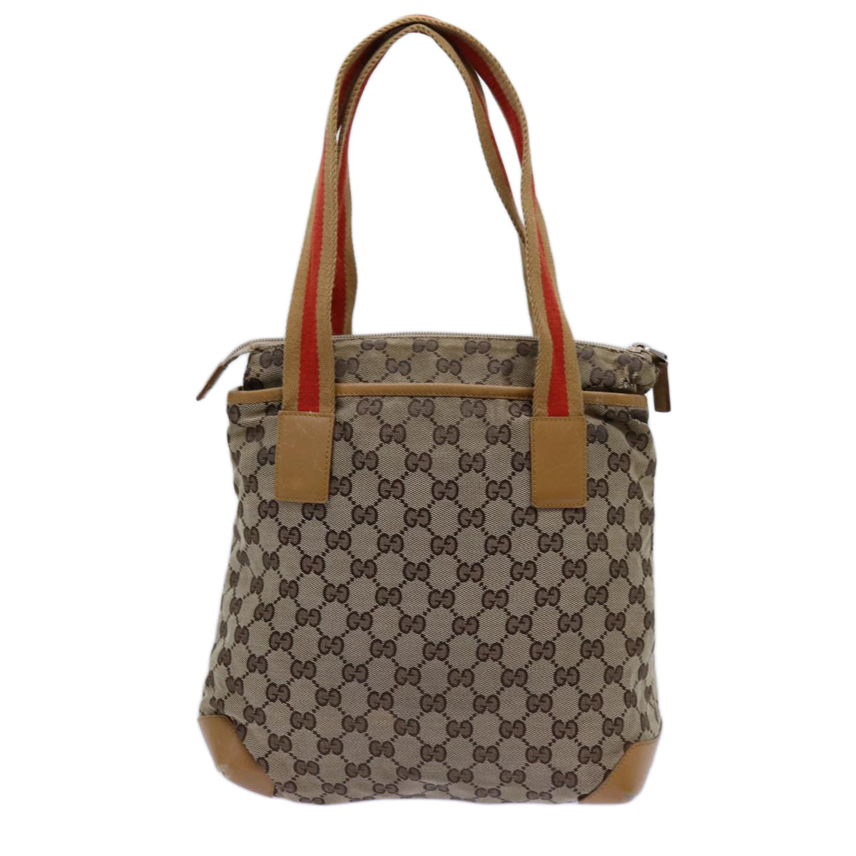 Luxury Gucci Trending 2025 GG Canvas Sherry Line Tote Bag Beige Red Brown 019 0402  72709