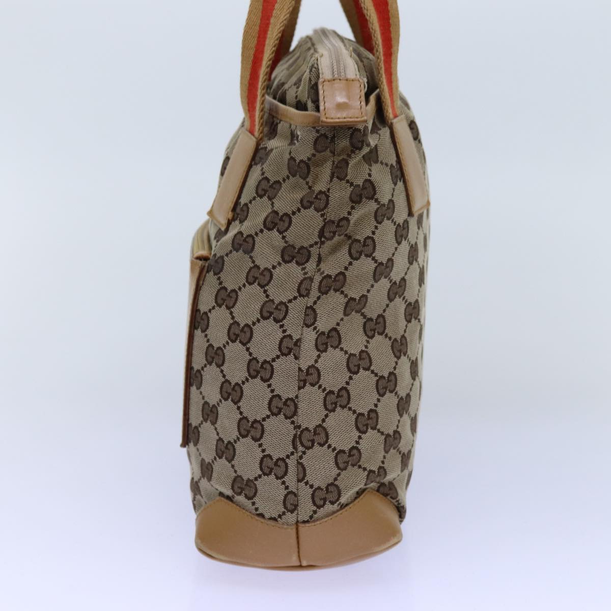 Luxury Gucci Trending 2025 GG Canvas Sherry Line Tote Bag Beige Red Brown 019 0402  72709