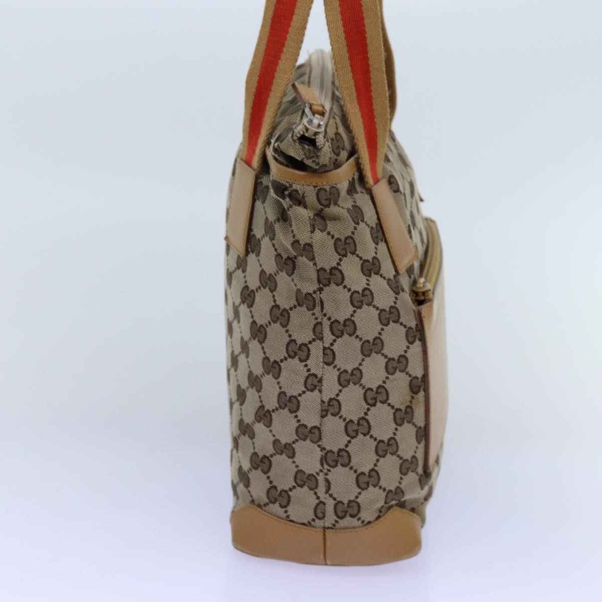 Luxury Gucci Trending 2025 GG Canvas Sherry Line Tote Bag Beige Red Brown 019 0402  72709