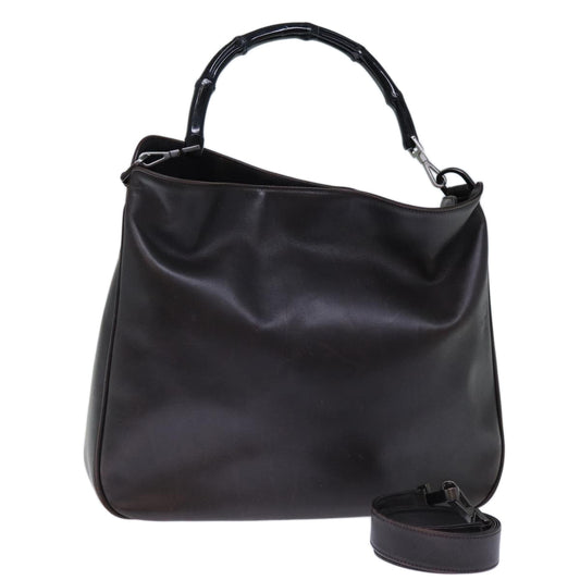 Luxury Gucci Trending 2025 Bamboo Hand Bag Leather 2way Brown 0011577  72734