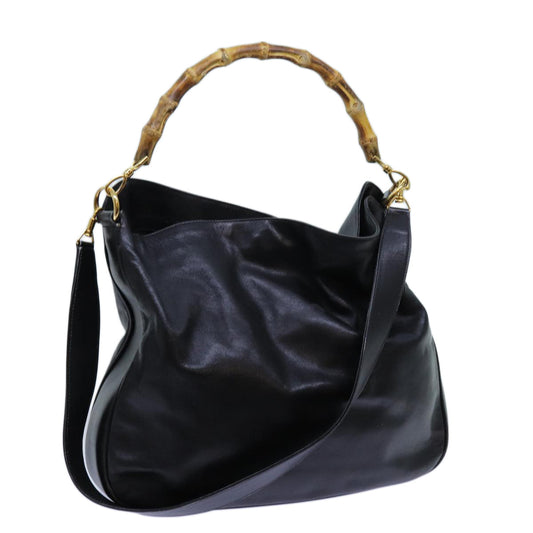 Luxury Gucci Trending 2025 Bamboo Hand Bag Leather 2way Black 001 1638  72735
