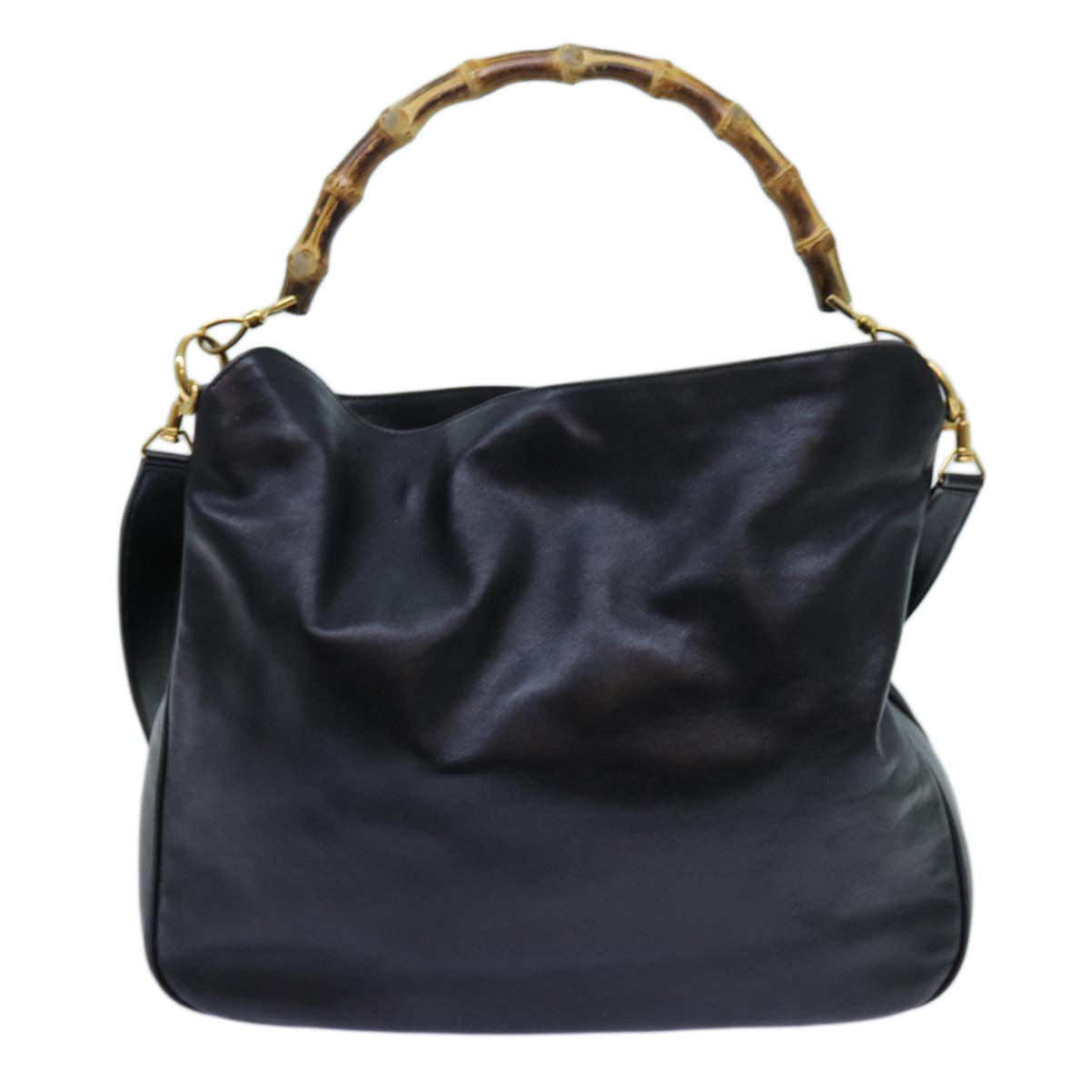 Luxury Gucci Trending 2025 Bamboo Hand Bag Leather 2way Black 001 1638  72735