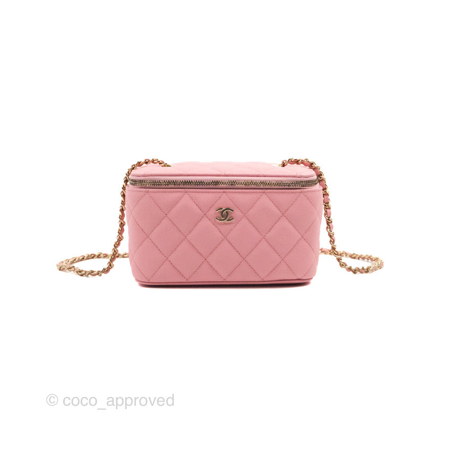 Chanel Vanity with Chain Pink Caviar Gold Hardware