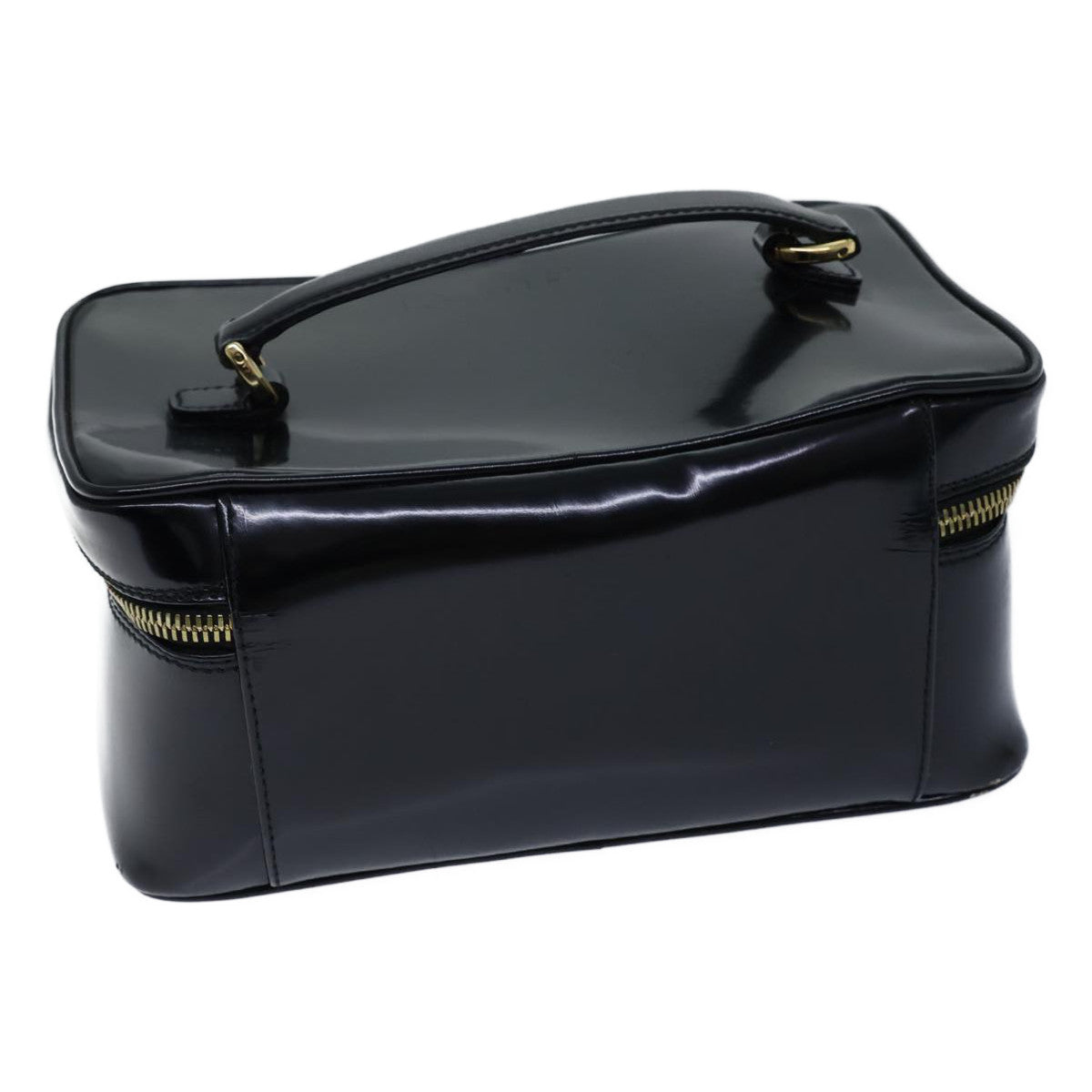 Luxury Gucci Trending 2025 Bamboo Vanity Cosmetic Pouch Patent leather Black  72757