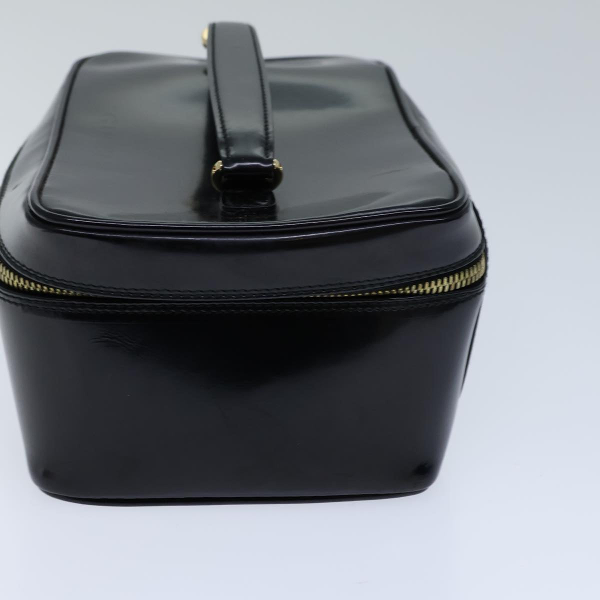 Luxury Gucci Trending 2025 Bamboo Vanity Cosmetic Pouch Patent leather Black  72757