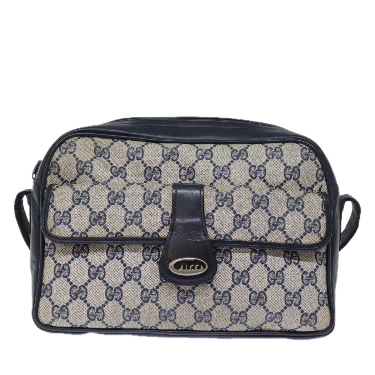 Luxury Gucci Trending 2025 GG Canvas Shoulder Bag PVC Navy  72758