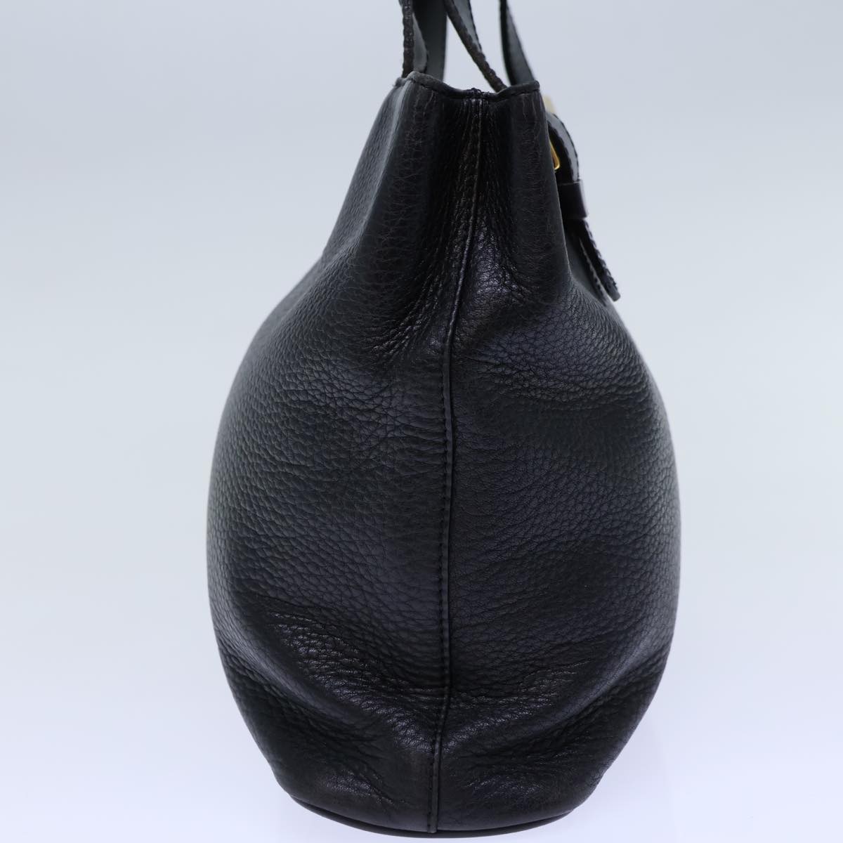 Luxury BurberrySs Hand Bag Leather Black Auth 72760