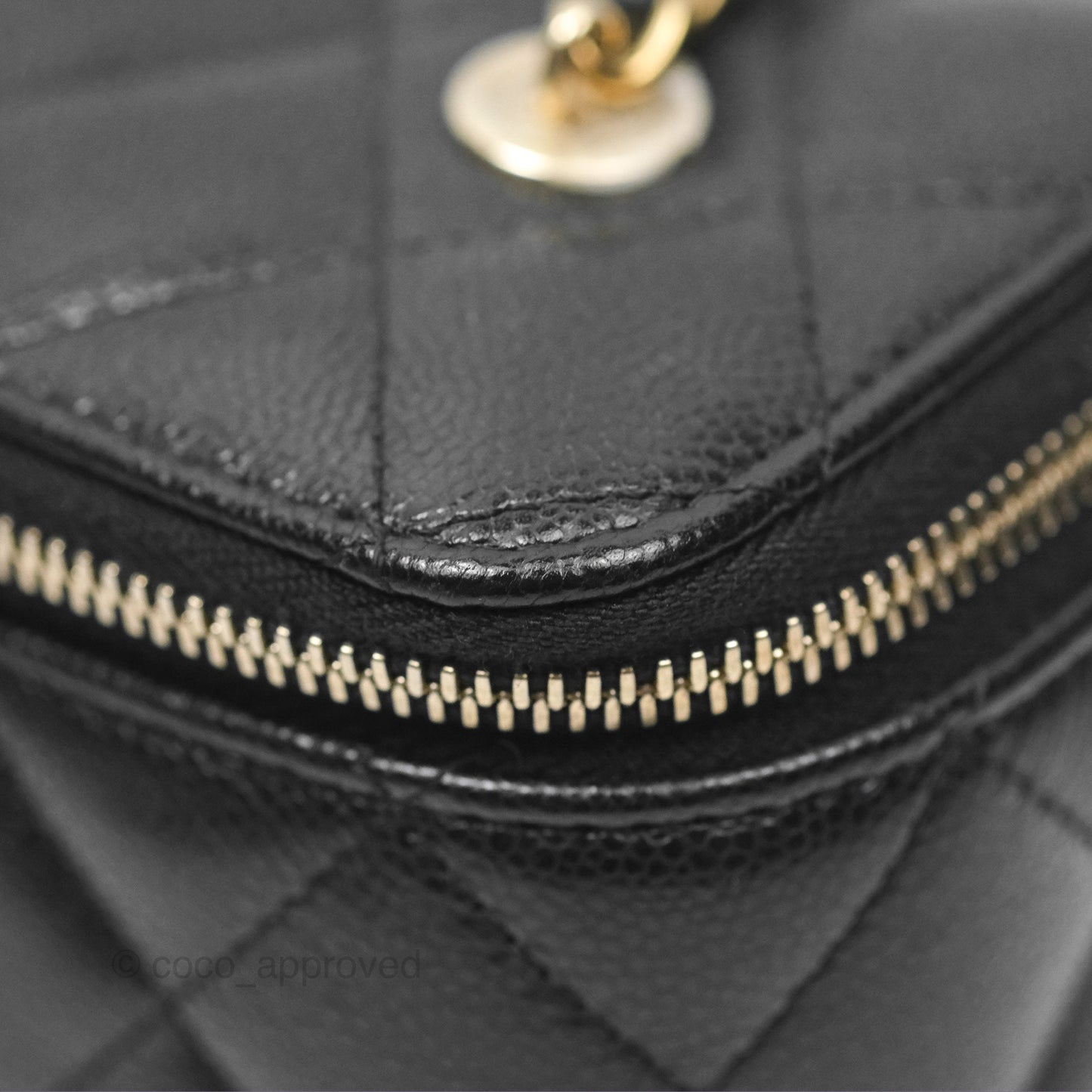 Chanel Vanity Rectangular With Chain Black Caviar Gold Hardware