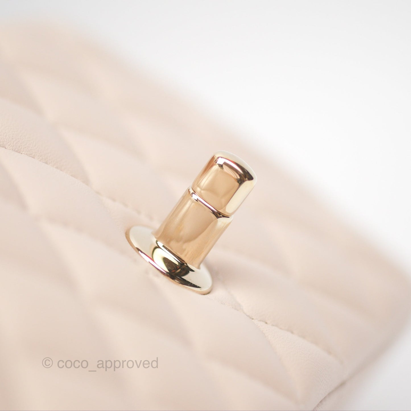 Chanel Top Handle Mini Rectangular Flap Bag Ecru/Beige Lambskin Gold Hardware 23P