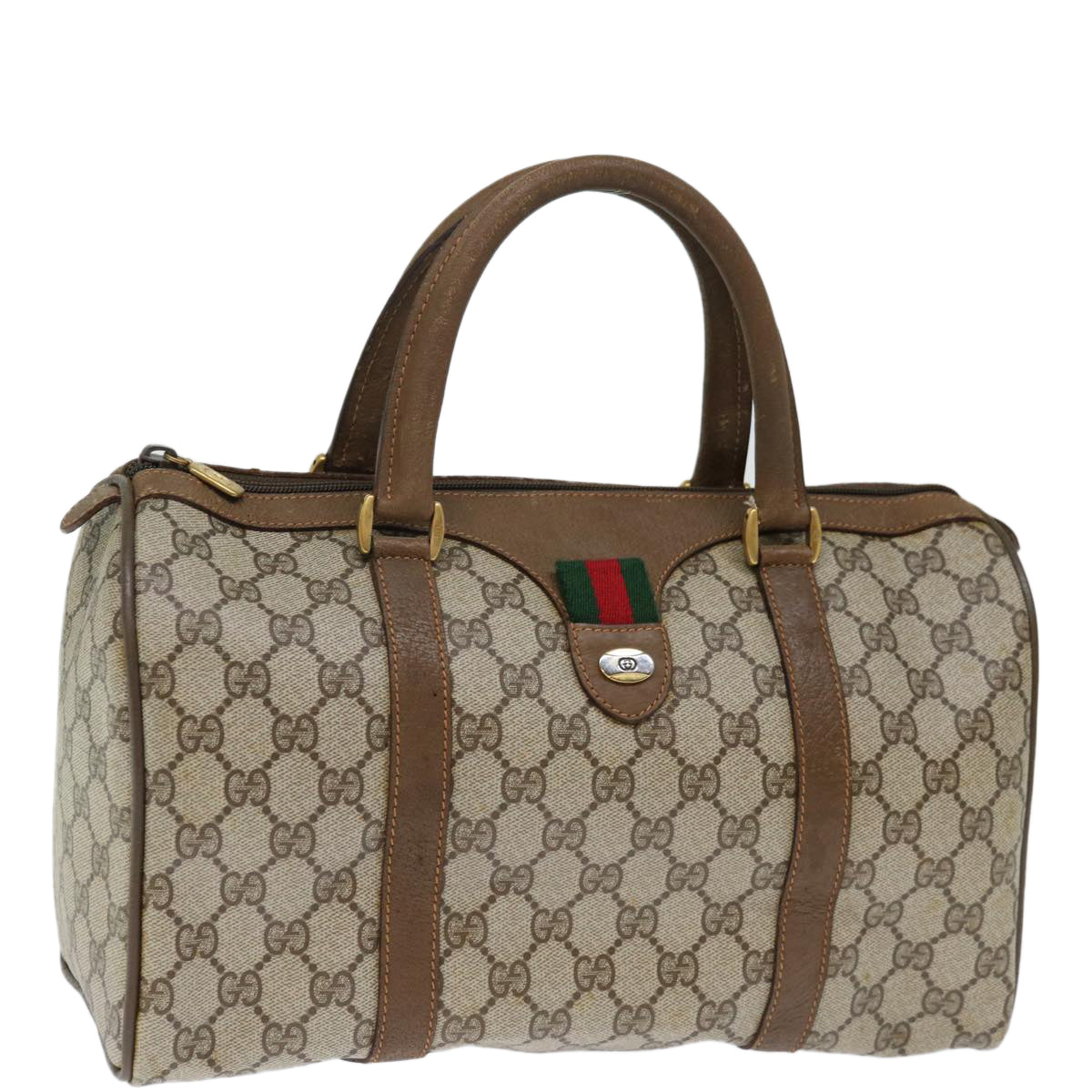 Luxury Gucci Trending 2025 GG Canvas Web Sherry Line Boston Bag PVC Beige Green Red  72785