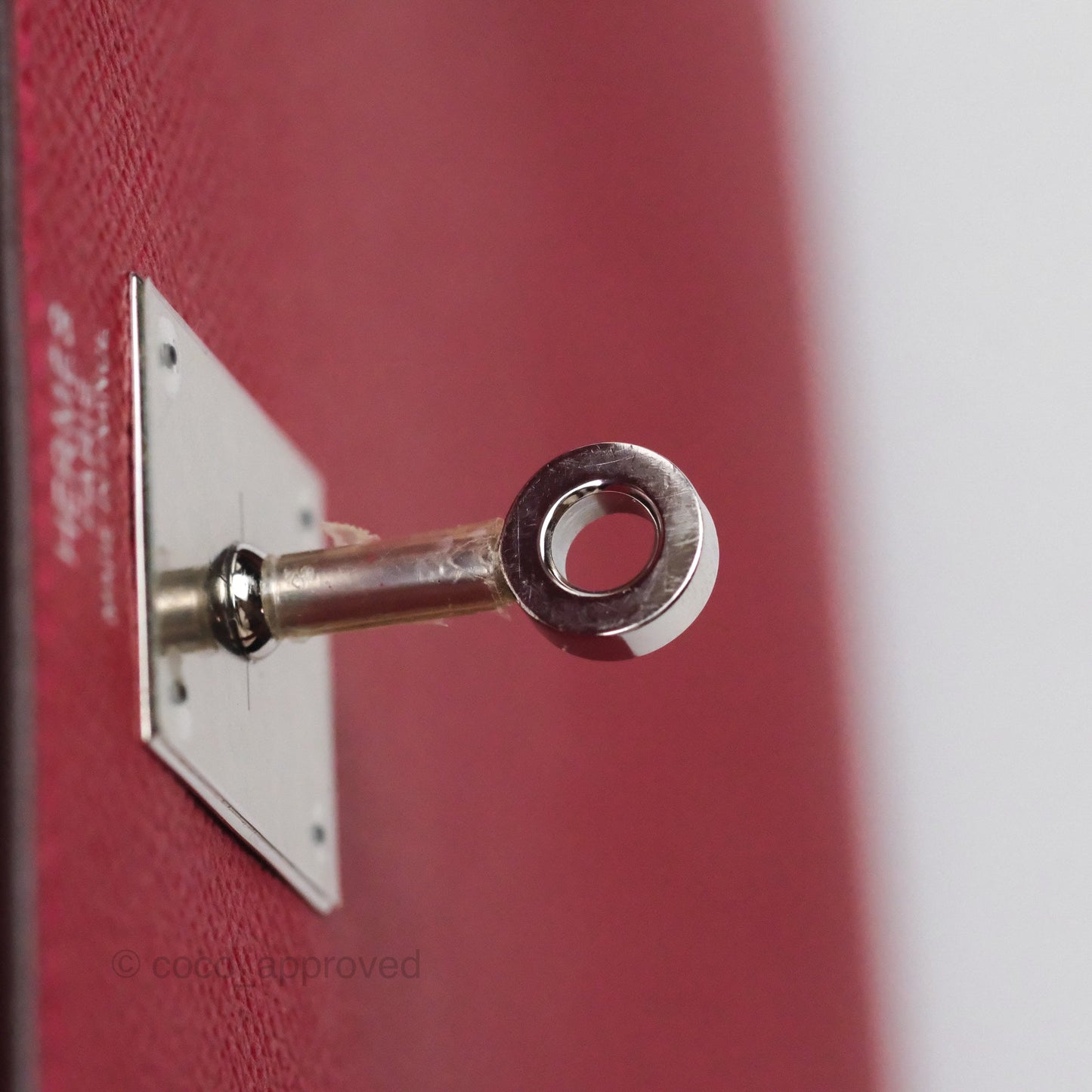 Hermès Kelly 32 Sellier Rouge Casaque Q5 Epsom Palladium Hardware