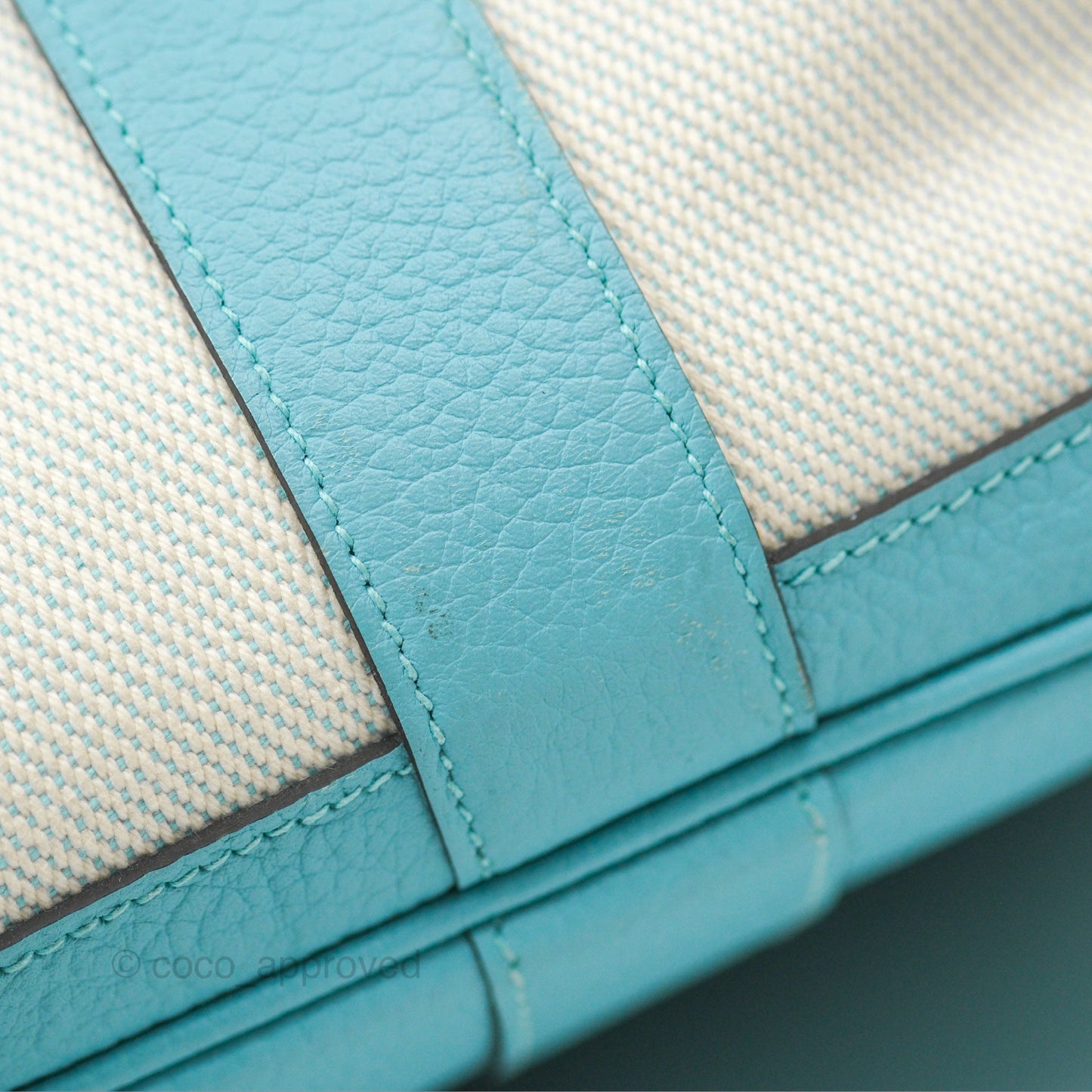 Hermès Garden Party 36 Country Ecru Bleu Atoll Canvas