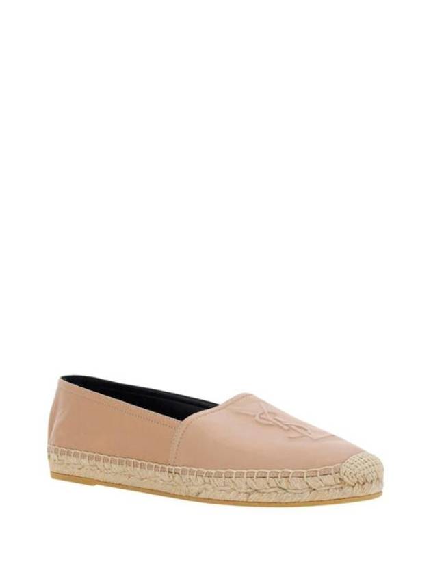 Luxury Saint Laurent Women's Monogram Leather Espadrilles Pink