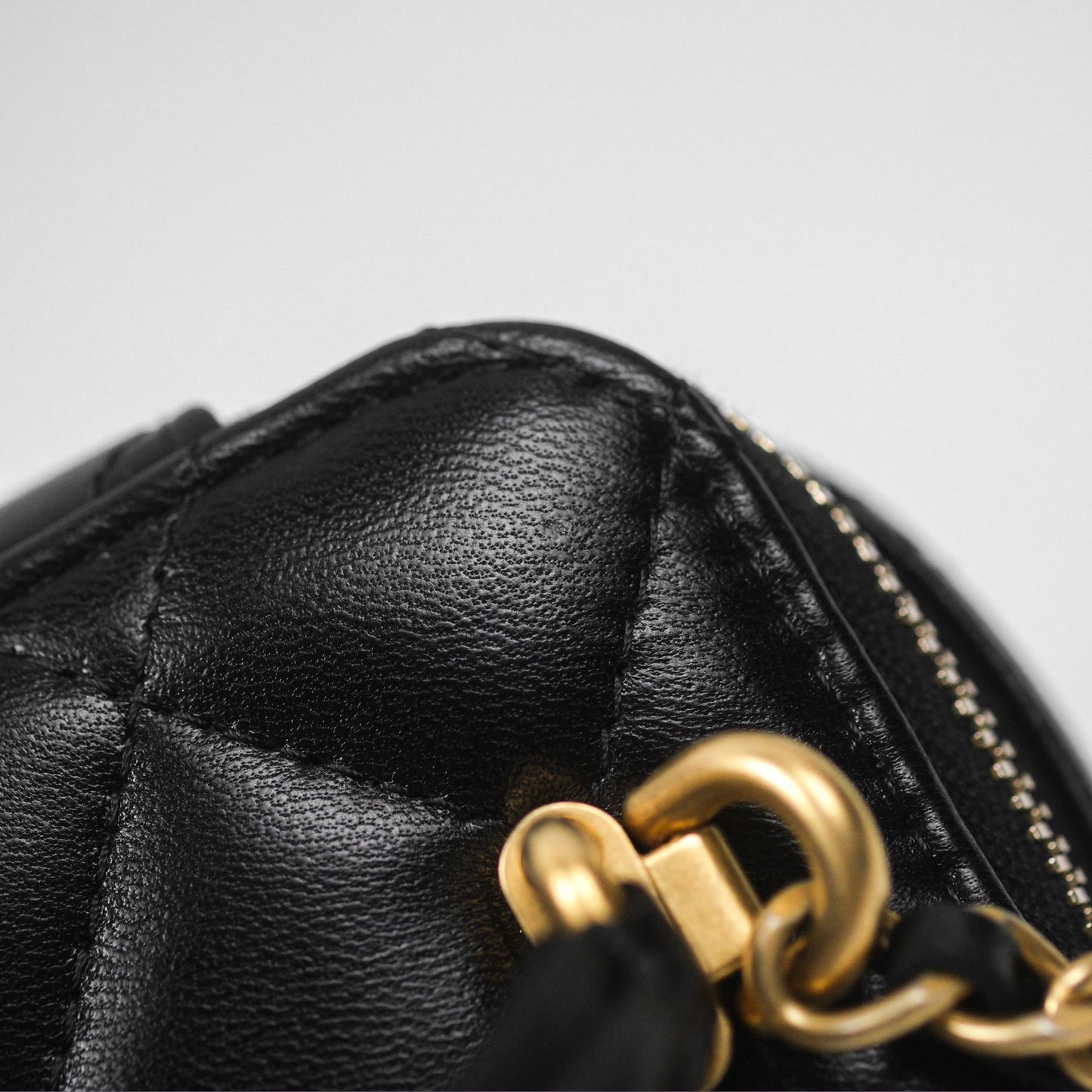 Chanel Mini Top Handle Vanity With Chain Black Lambskin Aged Gold Hardware