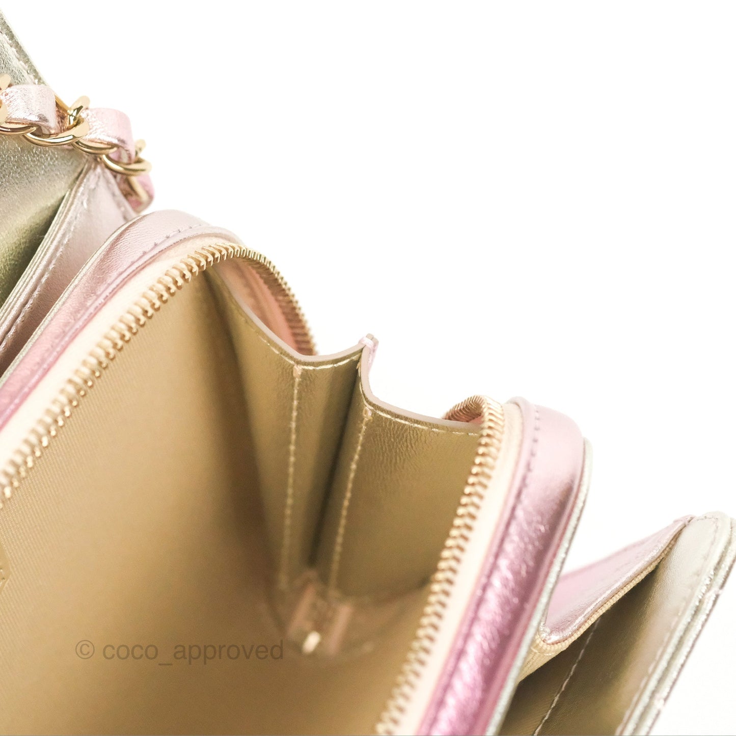 Chanel Mini Flap Bag Metallic Gradient Pink/Silver Lambskin Gold Hardware