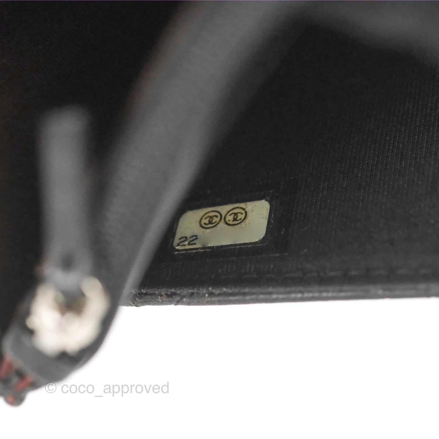 Chanel Classic Quilted Wallet On Chain WOC Black Lambskin Silver Hardware