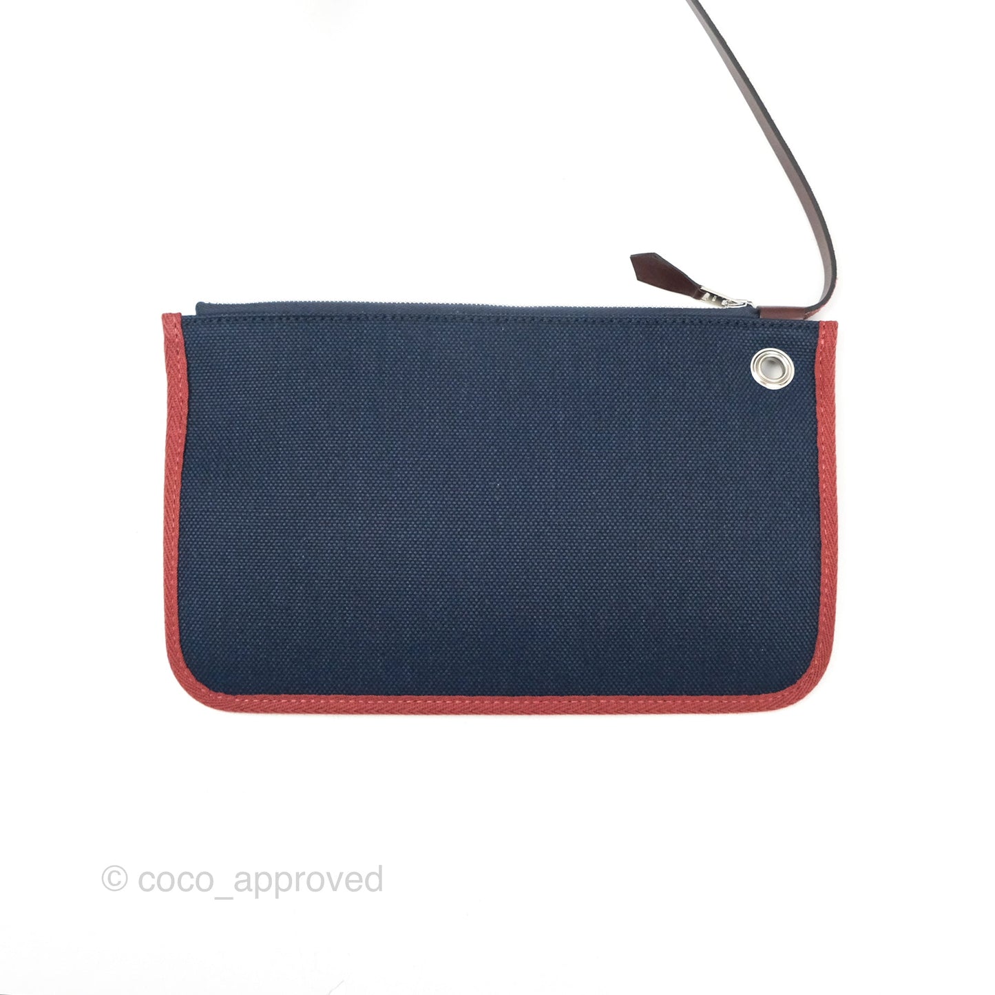 Hermès Herbag Zip 31 Bleu Marine/ Rouge Sellier Canvas Palladium Hardware